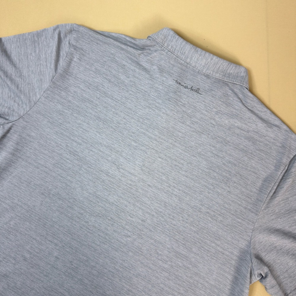 TravisMathew Heater Polo Shirt Heather Grey XL Golf Performance 1MW395 - Picture 2 of 12